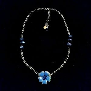 Blue Flower Bead Chain Necklace💙